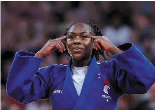  ?? | PHOTO : AFP ?? Clarisse Agbégnénou, victorieus­e hier, n’était plus venue au Grand Slam de Paris depuis 2020.