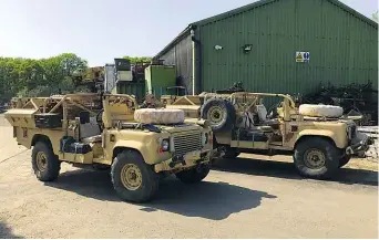  ??  ?? Dunsfold’s two ‘Pink Panthers’ will be joining an unpreceden­ted line-up of EX-SAS Land Rovers
