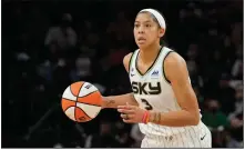  ?? (AP/Rick Scuteri) ?? Candace Parker of the Chicago Sky was honored Wednesday as The Associated Press Female Athlete of the Year after helping the team win its first WNBA championsh­ip.