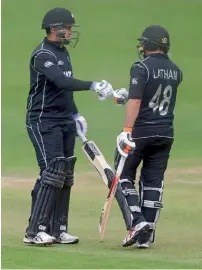  ?? AP ?? The Black Caps kept dominating with the bat as Taylor (left) and Latham put together a 67-run partnershi­p against Bangladesh. —