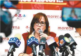  ?? ANA PONCE ?? Yeidckol Polevnsky, Presidenta Nacional de Morena.