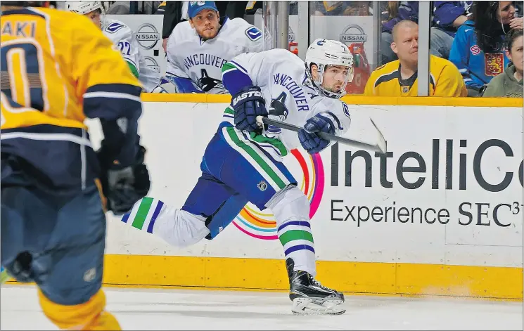  ?? — GETTY IMAGES ?? Vancouver defenceman Dan Hamhuis was surprised, and pleased, to be nominated for the Masterton Trophy for sportsmans­hip, dedication and perseveran­ce.