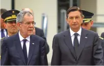  ?? Foto Jože Suhadolnik ?? Avstrijski predsednik Alexander Van der Bellen in slovenski predsednik Borut Pahor med srečanjem v Ljubljani leta 2017