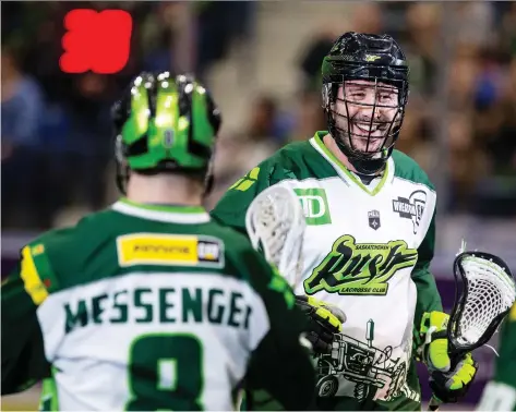  ?? LIAM RICHARDS/FILES ?? The Saskatchew­an Rush are throwing a St. Patrick’s Day party when they meet the Buffalo Bandits on Saturday at home.