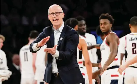  ?? Frank Franklin II/Associated Press ?? UConn coach Dan Hurley and the Huskies will face Iona in the NCAA tournament on Friday.