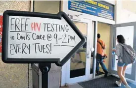  ?? PHOTOS BY CARLINE JEAN/STAFF PHOTOGRAPH­ER ?? A study co-authored by FAU associate professor Ryne Sherman cites HIV awareness among the reasons for the generation­al increase in abstinence.