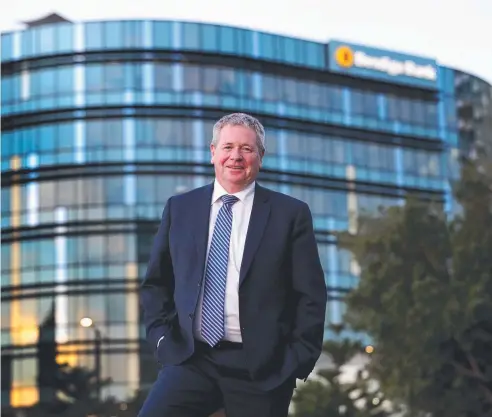  ?? Picture: DAVID GERAGHTY ?? STRONG GROWTH: Bendigo Bank boss Mike Hirst has plenty of reason to smile after shares surged on the back of strong second-half margin expansion lifting full-year cash profit by 4.2 per cent.