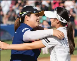  ??  ?? Korea’s Inbee Park (left) celebrates her Australian Open victory