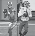  ?? DETROIT FREE PRESS; GETTY IMAGES ?? Matthew Stafford, left, was dealt to the Los Angeles Rams for Jared Goff and three draft picks. The Lions get two future first-round picks.