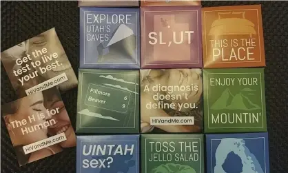  ??  ?? The state of Utah’s condoms featured sayings like ‘Uintah sex?’ Photograph: Uncredited/AP