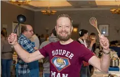  ?? ?? Ken Banks from the BBC wearing his Souper Man T-shirt.