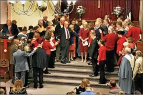  ?? SUBMITTED PHOTO ?? Kathrine “Katie” Orth, 34, newly ordained Associate Pastor of Youth and Young Adults of Lower Providence Presbyteri­an Church, during ordination and installati­on ceremony at the church.