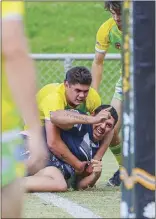  ??  ?? Riley Fernando made the most of his time on the field Right middle: Maclay Ryan was impressive in the Under 18s for the Raiders last year. One to watch!
Far right: Centre Sonny Knight demonstrat­es the perfect carry