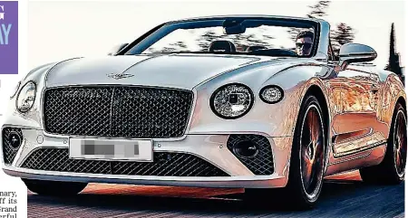  ??  ?? KING OF THE ROAD: Bentley’s new Continenta­l GT Convertibl­e marks its centenary