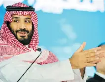  ?? SAUDI PRESS AGENCY VIA AP ?? Saudi Crown Prince Mohammed Bin Salman has been leading his country’s efforts to diversify its economy after the collapse in crude prices, which includes investment in electric vehicles.