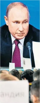  ?? Foto: AFP / Alexander Nemenov ?? Routiniert: Für Wladimir Putin ist es die 14. Jahrespres­sekonferen­z.