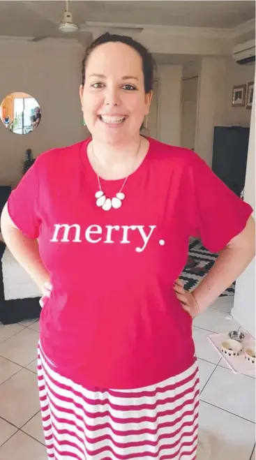  ??  ?? FOND MEMORIES: Cairns woman Jess Maguire. pictured on Christmas Day last year, less than two months before aggressive cancer claimed her life.