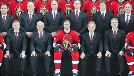  ?? JEAN LEVAC ?? The Senators gathered for their annual team picture on Wednesday knowing this group won’t be returning intact next season.