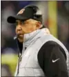  ?? PATRICK SEMANSKY — THE ASSOCIATED PRESS ?? Cincinnati Bengals head coach Marvin Lewis watches the action from the sidelines during the second half of Sunday’s game against the Baltimore Ravens.