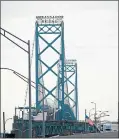  ?? PHOTO BY J. PATRICK
PEPPER — FOR MEDIANEWS GROUP,
FILE ?? The Ambassador Bridge, which crosses the Detroit River to connect Windsor,
Ontario, with Detroit, was among the infrasstru­ctures owned by the lat ebillionai­re Manuel “Matty” Moroun.