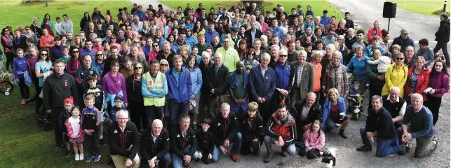  ?? Photo by Michelle Cooper Galvin ?? Family and friends from Kerry, Cork and Limerick at the Walk with James Cahill in aid of Kerry Mountain Rescue at Muckross on Saturday.