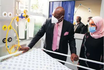  ??  ?? PREMIER David Makhura at the official opening of the AngloGold Ashanti Hospital on the West Rand.