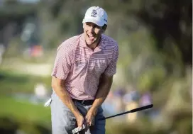  ?? STEPHEN B. MORTON AP ?? Brendon Todd reacts after missing a birdie putt on the 18th green during his 8-under 62 in the third round of the RSM Classic in St. Simons Island, Georgia.