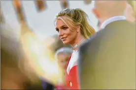  ?? MACON/AFP/GETTY IMAGES/TNS VALERIE ?? Britney Spears arrives for the premiere of Sony Pictures’ “Once Upon a Time ... in Hollywood” at the TCL Chinese Theatre in Hollywood, California, on July 22, 2019.