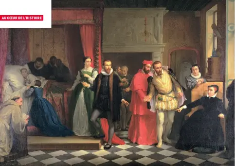  ??  ?? 5 décembre 1560 – Les Derniers Moments de François II (1865), de Pierre Dupuis. Ce tableau fait partie des collection­s de l’Hôtel Groslot à Orléans, soit l’endroit où le jeune roi a trouvé la mort, après moins de deux années de règne.