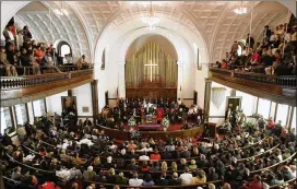  ?? ROB CARR/AP 2007 ?? As a presidenti­al candidate, Sen. Barack Obama, D-Ill., speaks at Brown Chapel AME Church in Selma, Alabama, on March 4, 2007.