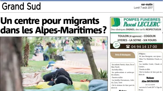  ?? (Photo d’archives Franck Fernandes) ?? Le ministre de l’Intérieur, poussé par le Conseil d’État, a annoncé la création de deux centres d’accueil et d’orientatio­n des migrants dans le Nord et le Pas-de-Calais. Rien n’est prévu dans les Alpes-Maritimes, malgré l’insistance de certaines...