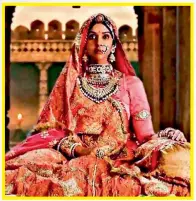  ??  ?? A still from Padmaavat, where she played the role of Shahid Kapoor’s first queen Nagmati