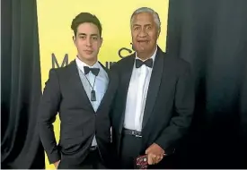  ?? SUPPLIED ?? Taupo’s Faine Kahia attended the NZ Maori Sports Awards with his koro, ex Maori All Black, Jim Maniapoto.