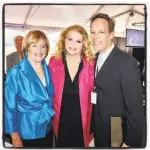  ?? Catherine Bigelow / Special to The Chronicle ?? Opera singers Frederica von Stade (left) and Susan Graham with composer Jake Heggie at the party that establishe­d the initiative as a funding model to support the arts and the environmen­t.