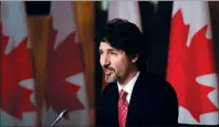  ?? CP PHOTO SEAN KILPATRICK ?? Prime Minister Justin Trudeau holds a press conference in Ottawa on Friday, to provide an update on the COVID-19 vaccine roll-out in Canada.