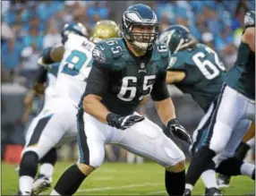  ?? THE ASSOCIATED PRESS FILE ?? Eagles lineman Lane Johnson has put in three days of practice and said he feels free and clear of the concussion that put him out for the Carolina game.