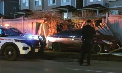  ?? Canada. Photograph: Twitter ?? A joy ride by an 11-year-driver and his 12-year-old passenger.ended with damage to several fences and the Hyundai they took, Durham,