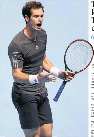  ??  ?? CONFIDENT FOR 2015: Scotland’s Andy Murray