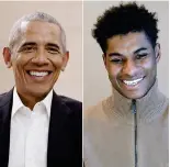  ??  ?? Conversati­on: Obama and Rashford