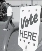  ?? FILE PHOTO BY RANDY HOEFT/YUMA SUN ?? AN UNIDENTIFI­ED MAN leaves the polling site at Dr. Martin Luther King Jr. Neighborho­od Center, 300 S. 13th Ave., during last year’s primary election.