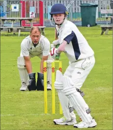  ??  ?? Calum Hooper during his 66 not out innings.