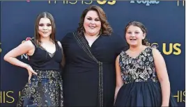  ?? JORDAN STRAUSS / INVISION ?? Hannah Zeile (from left), Chrissy Metz and Mackenzie Hancsicsak arrive at the premiere of “This Is Us” season two on Sept. 26 in Los Angeles. Each actress portrays the character Kate Pearson at a different age.