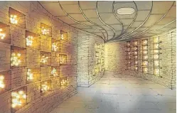  ??  ?? An artist’s impression of what the interior of the proposed columbariu­m at Kinghorn will look like.