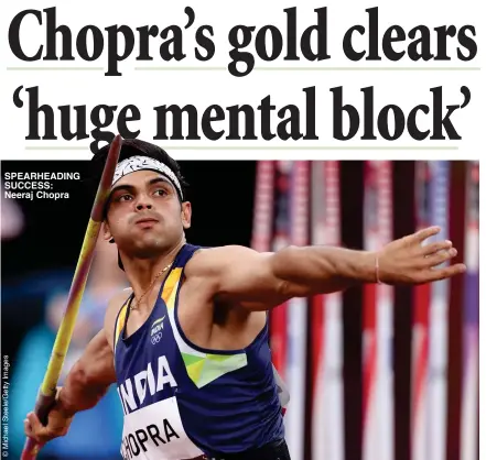  ??  ?? SPEARHEADI­NG SUCCESS: Neeraj Chopra