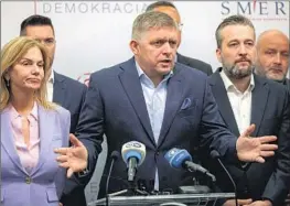  ?? Janos Kummer Getty Images ?? ROBERT FICO of the Smer party will need to form a coalition government in Slovakia. He has vowed to withdraw Slovakia’s military support for Ukraine.