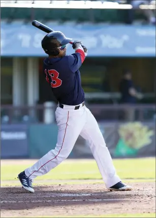  ?? Photo by Louriann Mardo-Zayat / lmzartwork­s.com ?? PawSox second baseman Chad De La Guerra belted a home run and drove in three runs to help Pawtucket defeat Toledo, 6-4, in eight innings to earn a split of Monday’s doublehead­er.