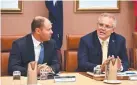  ??  ?? ECONOMY: Josh Frydenberg and Scott Morrison have declined to guarantee a surplus in the May 12 Budget.