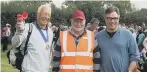  ??  ?? HDC chairman, Cllr David Skipp; chairman of Horsham Town Communtity Partnershi­p, David Searle; and Jeremy Quin at the Riversude Walk