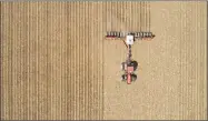  ?? Daniel Acker / Bloomberg ?? A tractor pulls a planter through a field as corn at a farm in Princeton, Ill.