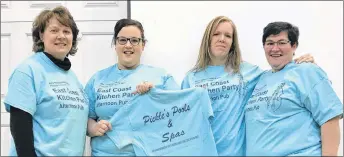  ?? FRAM DINSHAW/THE NEWS ?? Organizers of the upcoming East Coast Kitchen Party at New Glasgow Academy are busy preparing for the April 14 event. From left are Tammy MacLaren, Mary-Jean Hart, Heather Thompson and Stacey Munroe.